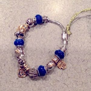 Indianapolis Colts 14K plated Charm Bracelet.